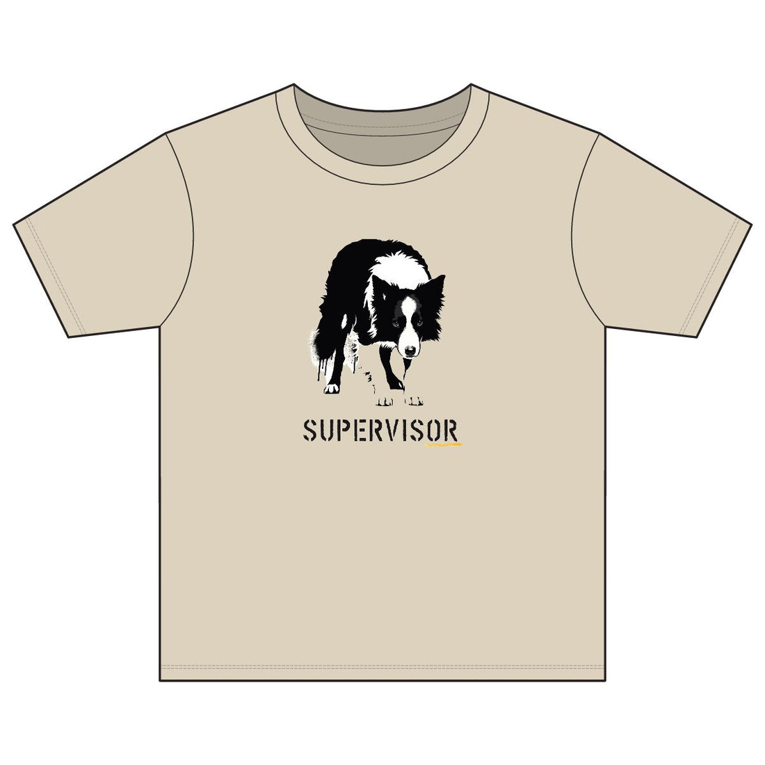 Sand — Front | Border Collie 'Supervisor' Youth Tee