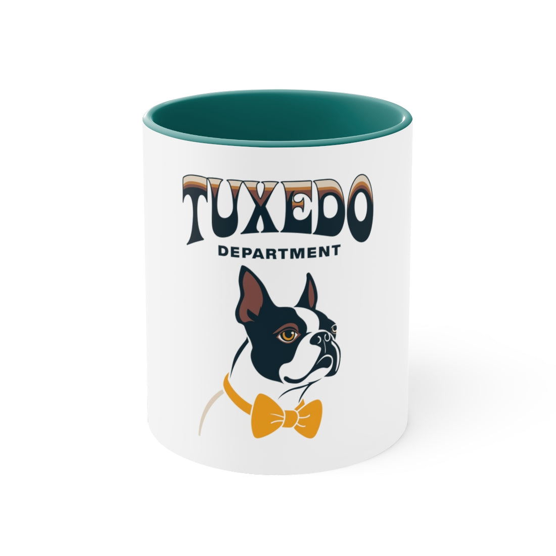 Green — Front | Boston Terrier Tuxedo Department Accent Mug