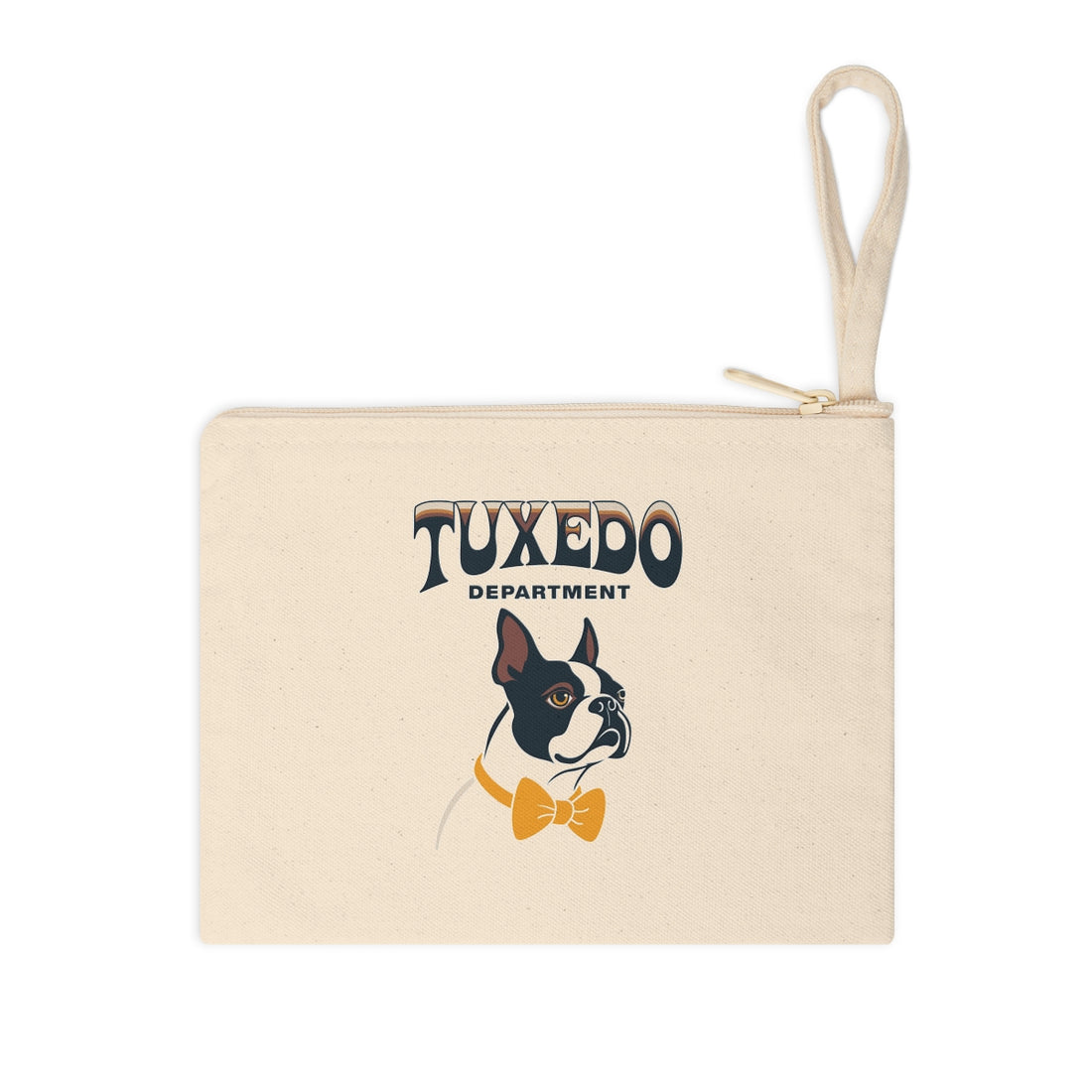 Front | Boston Terrier Tuxedo Department Accessory Pouch