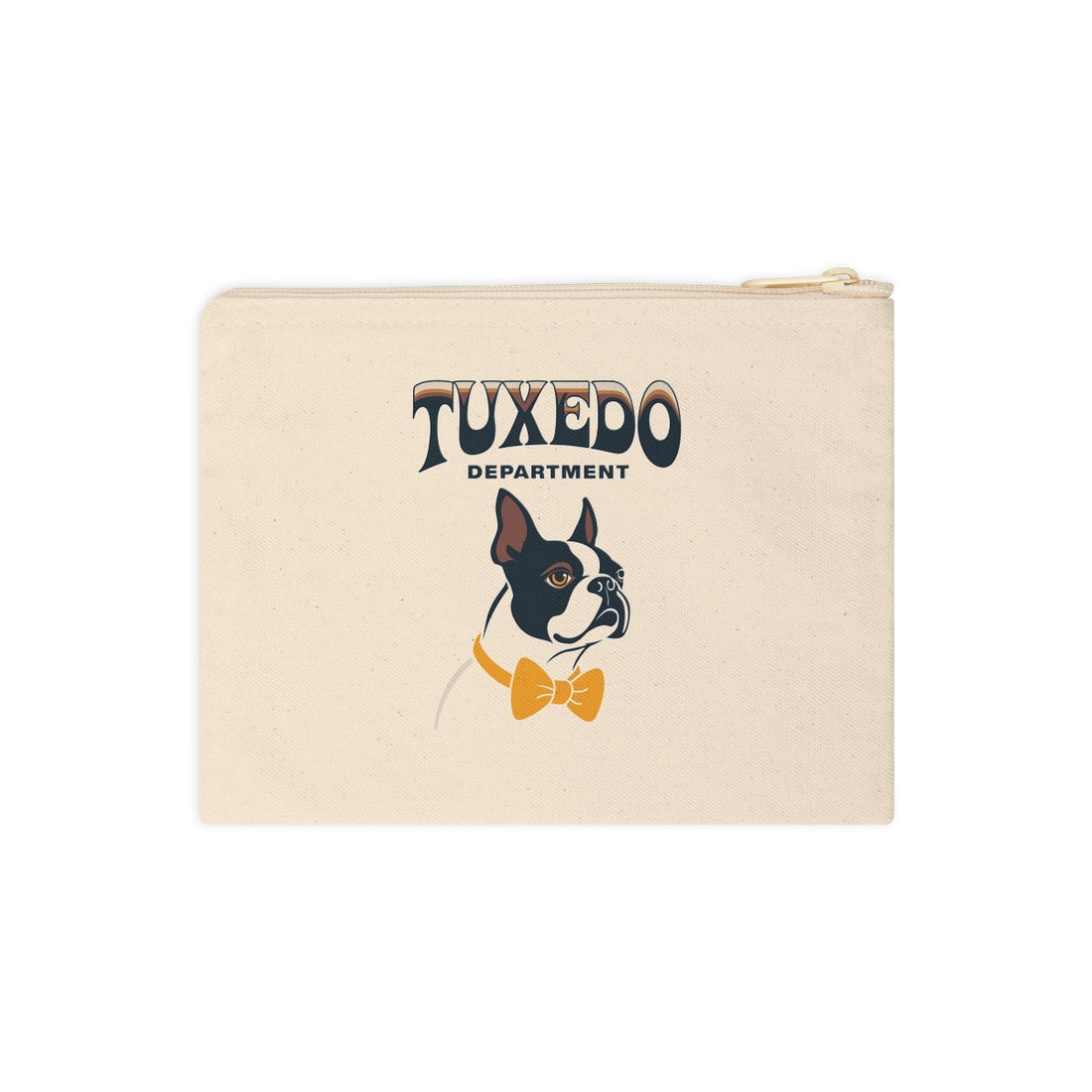 Front | Boston Terrier Tuxedo Department Accessory Pouch
