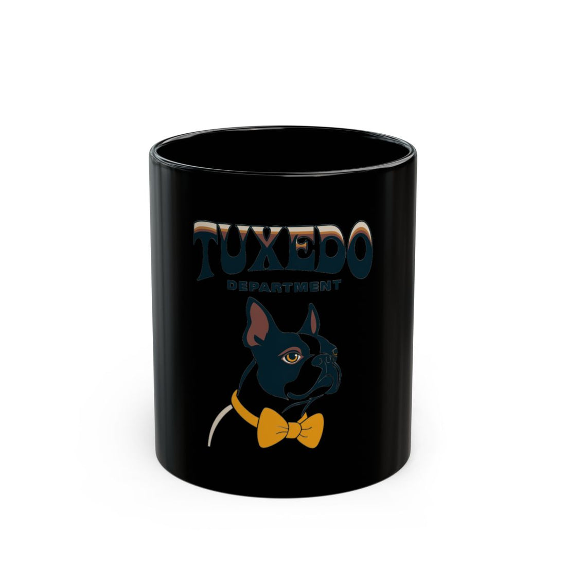 11oz — Front | Boston Terrier Tuxedo Department Black Mug
