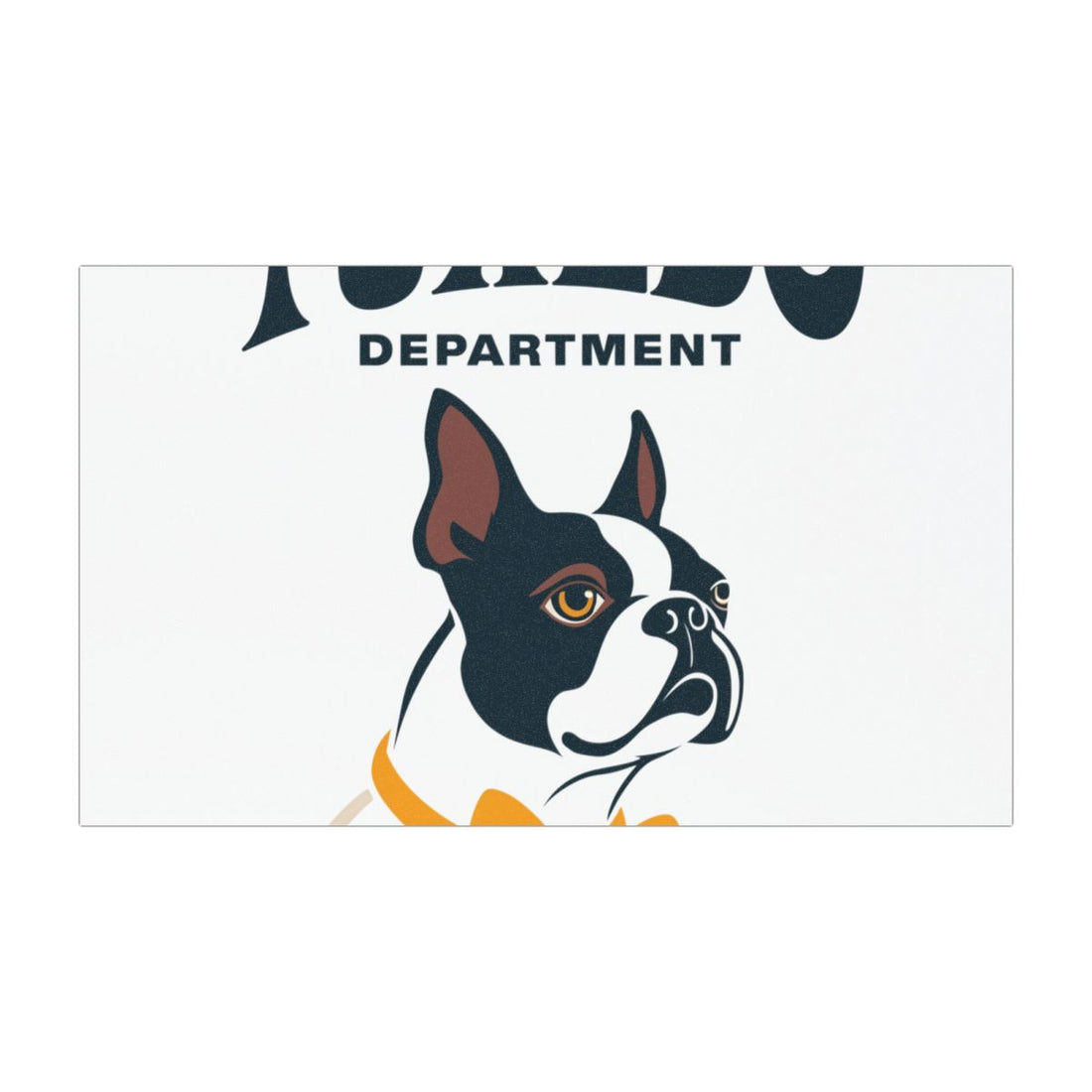 7.5'' × 4.5'' — Front | Boston Terrier Tuxedo Department Car Magnet
