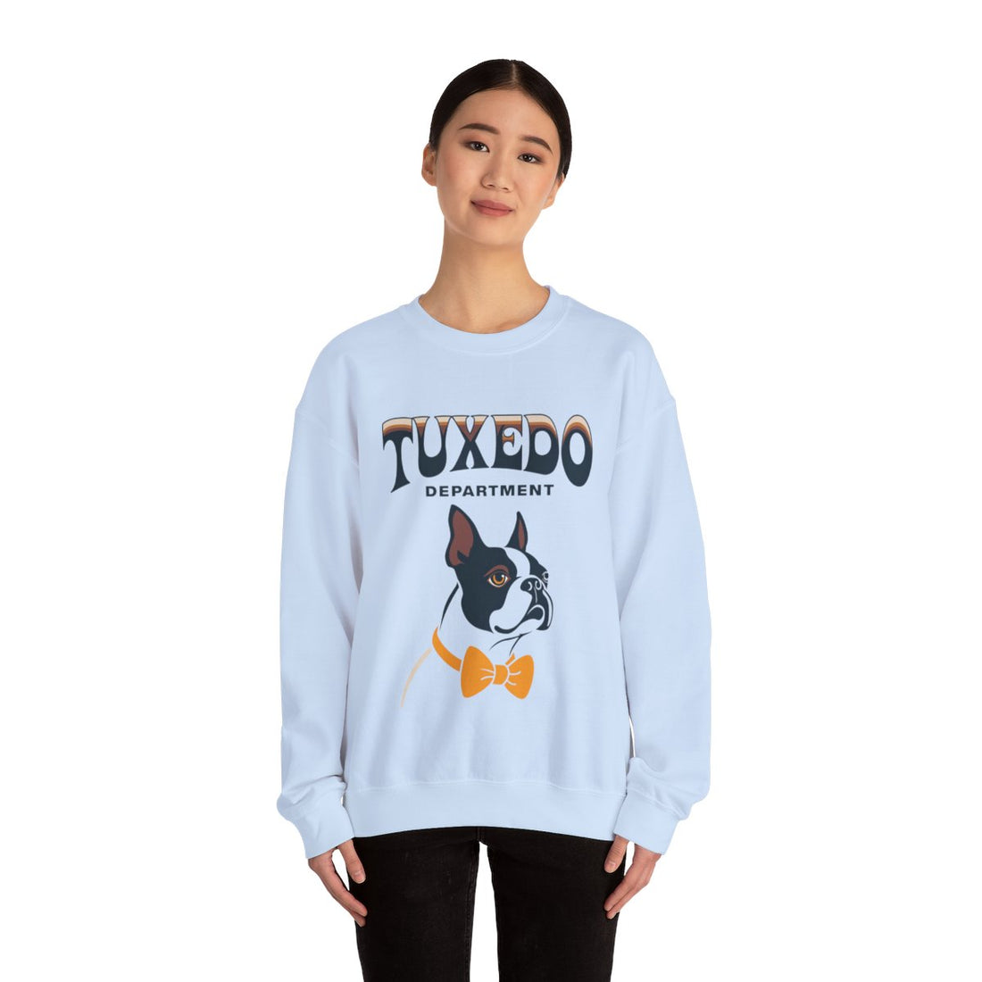 Light Blue — Lifestyle | Boston Terrier Tuxedo Department Crewneck