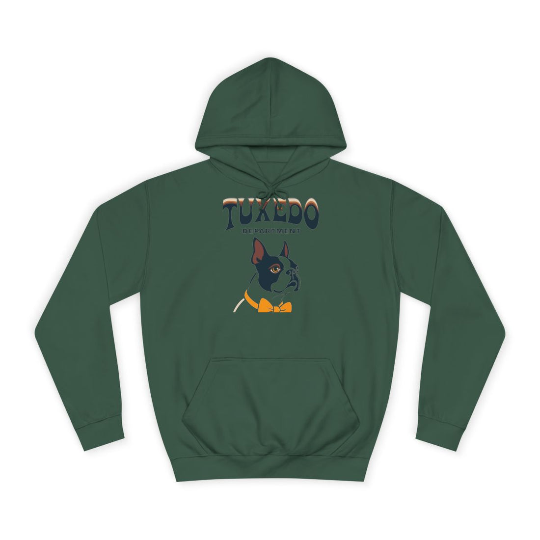 Bottle Green — Front | Boston Terrier "Tuxedo Department" Hoodie