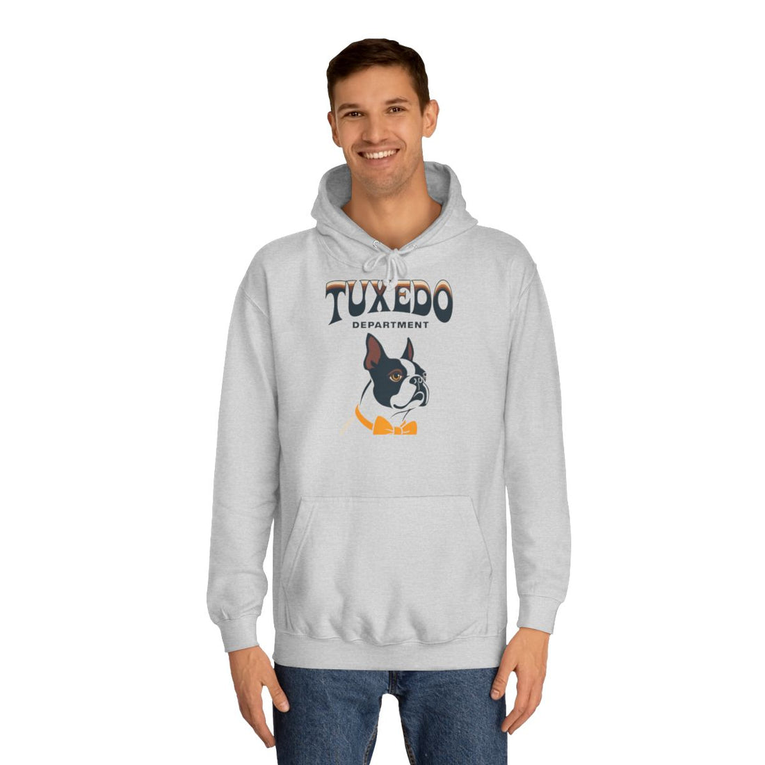 Heather Grey — Lifestyle | Boston Terrier "Tuxedo Department" Hoodie