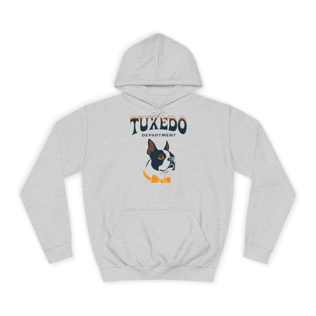 Heather Grey — Front | Boston Terrier "Tuxedo Department" Hoodie