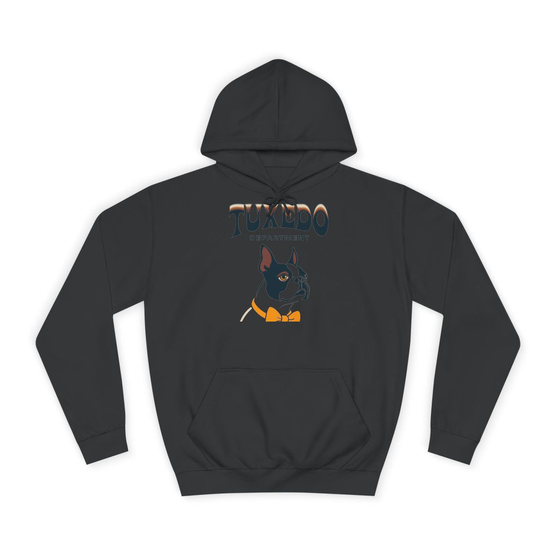 Jet Black — Front | Boston Terrier "Tuxedo Department" Hoodie