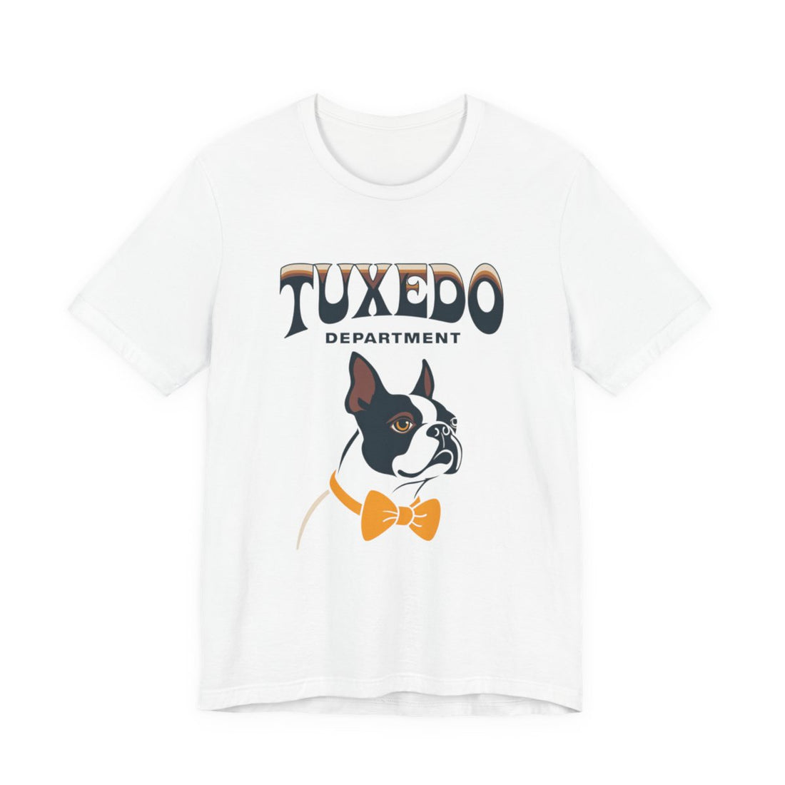 White — Front | Boston Terrier "Tuxedo Department" Men's Tee