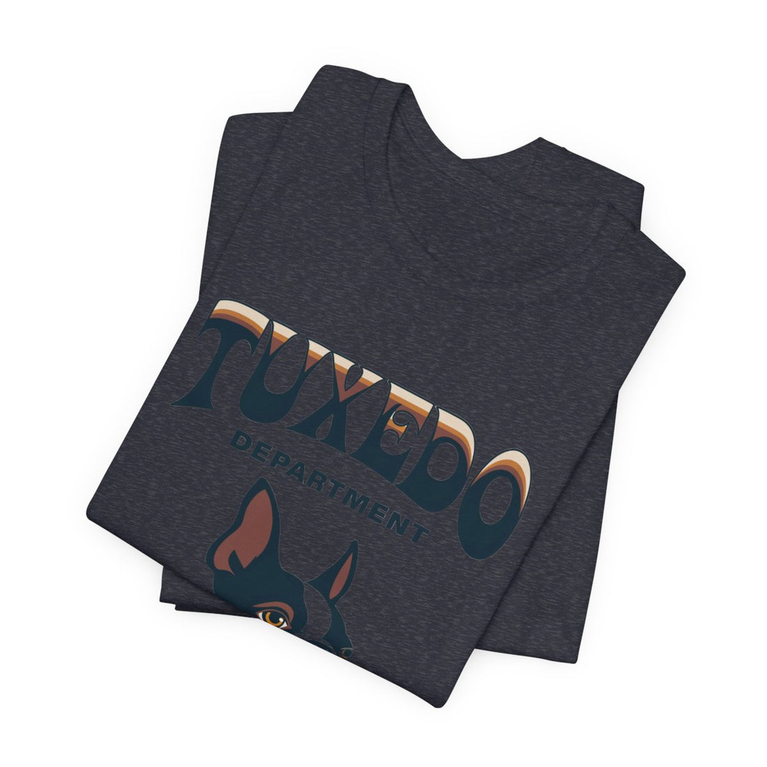 Heather Navy — Folded | Boston Terrier "Tuxedo Department" Men's Tee
