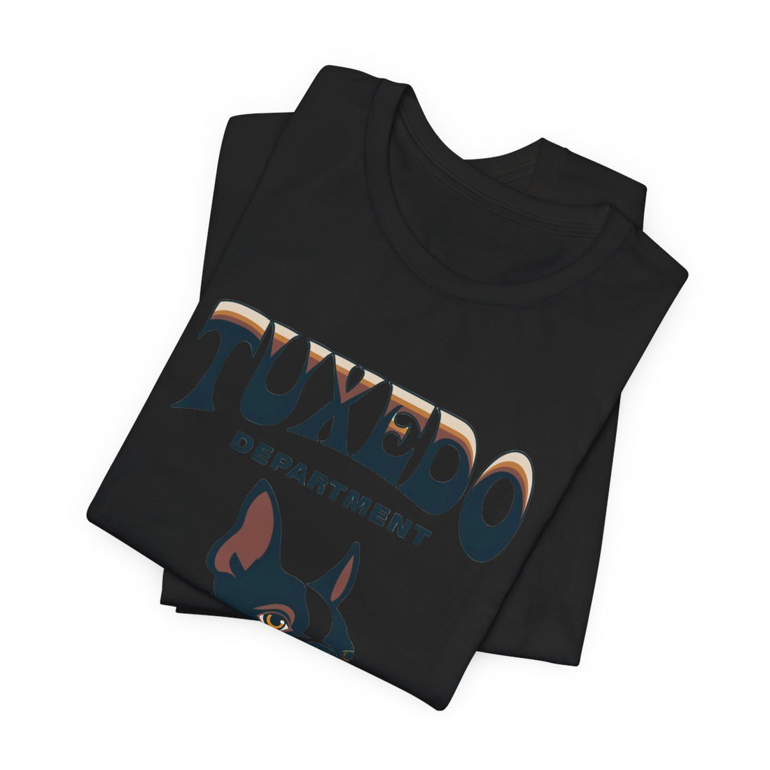 Black — Folded | Boston Terrier "Tuxedo Department" Men's Tee