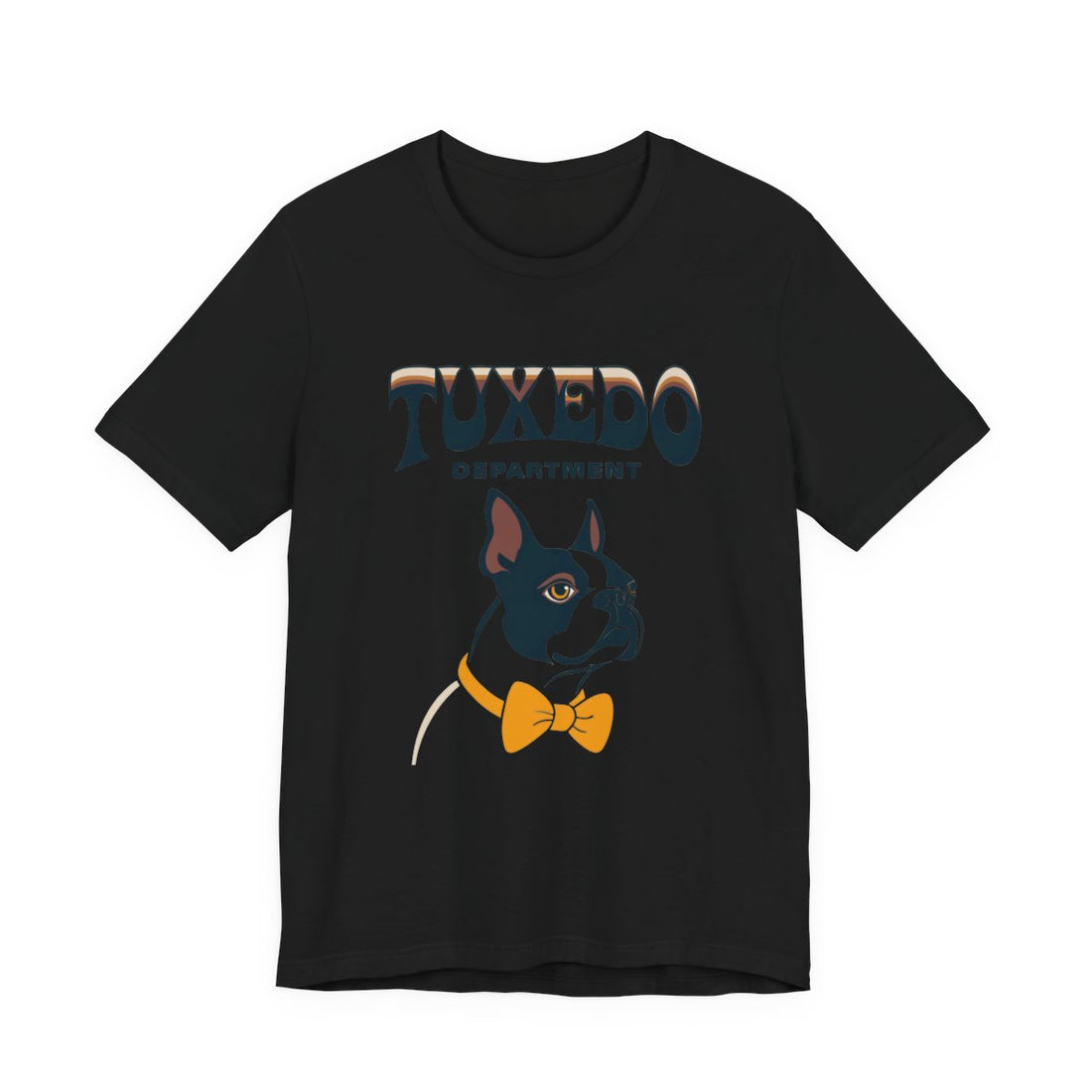 Black — Front | Boston Terrier "Tuxedo Department" Men's Tee