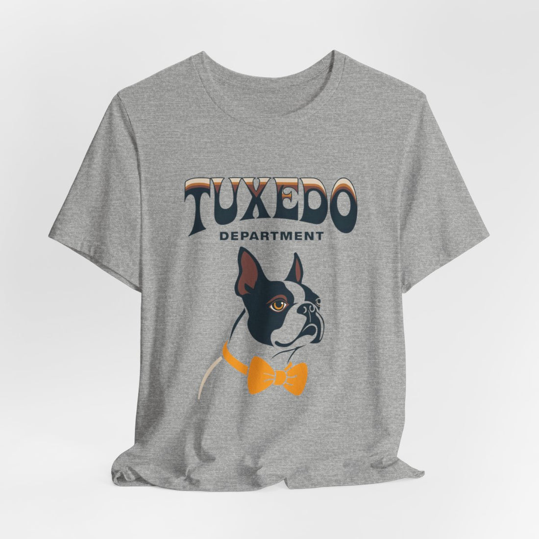 Athletic Heather — Hanging | Boston Terrier "Tuxedo Department" Men's Tee
