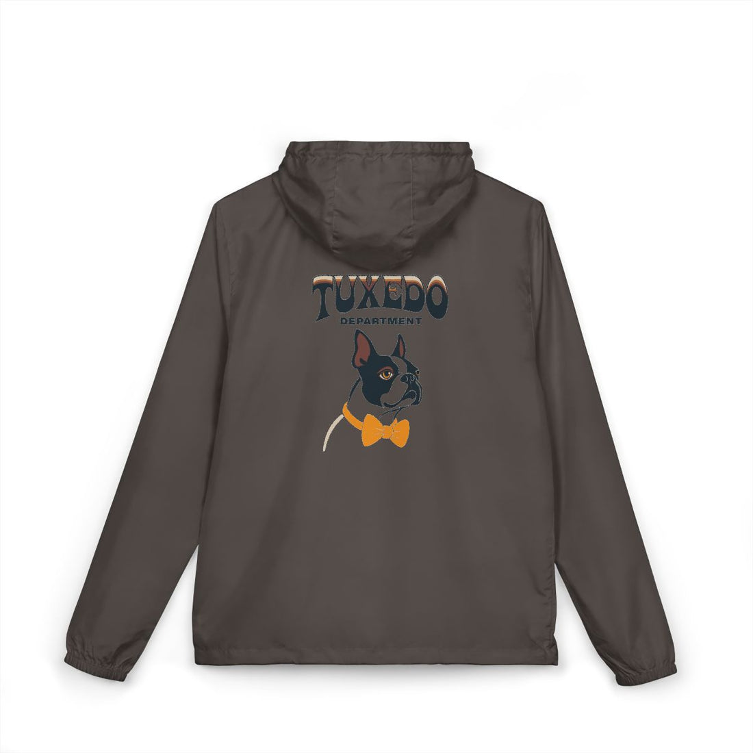 Graphite — Back | Boston Terrier Tuxedo Department Windbreaker