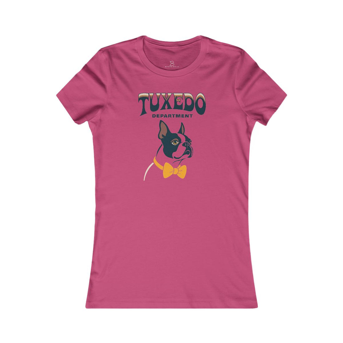 Berry — Front | Boston Terrier Tuxedo Department Women's Tee