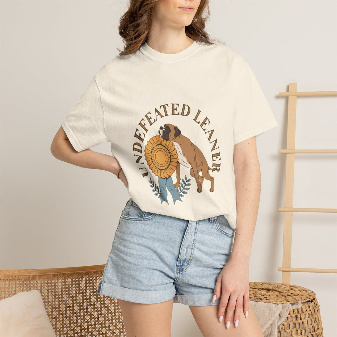 Ivory — Lifestyle | Boxer 'Undefeated Leaner' Garment-Dyed Tee