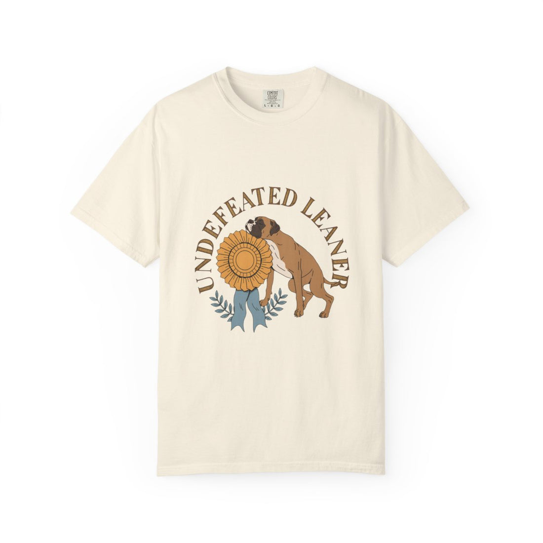 Ivory — Front | Boxer 'Undefeated Leaner' Garment-Dyed Tee