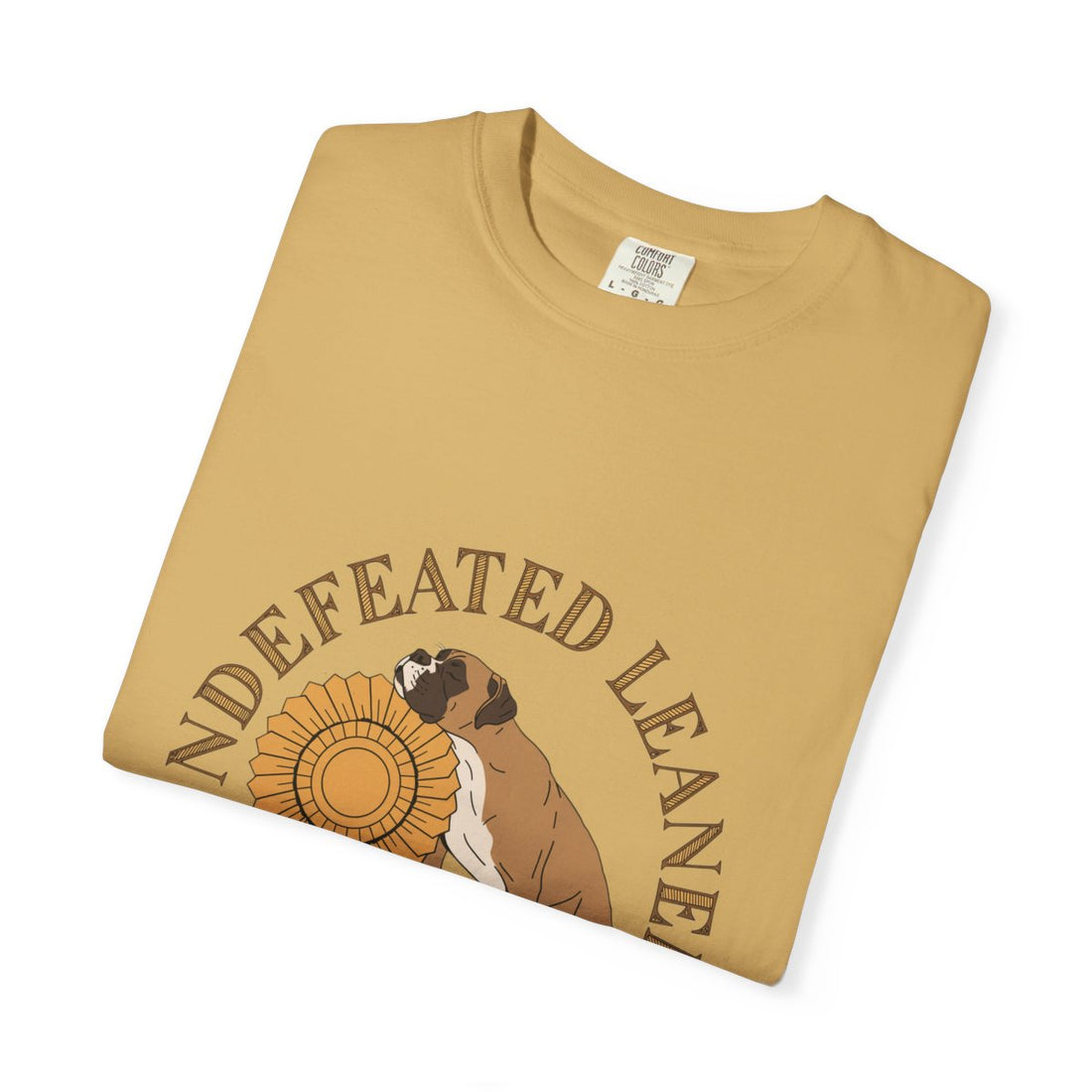 Mustard — Folded | Boxer 'Undefeated Leaner' Garment-Dyed Tee