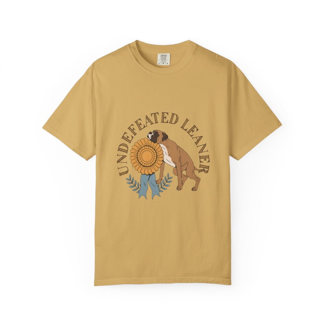 Mustard — Front | Boxer 'Undefeated Leaner' Garment-Dyed Tee