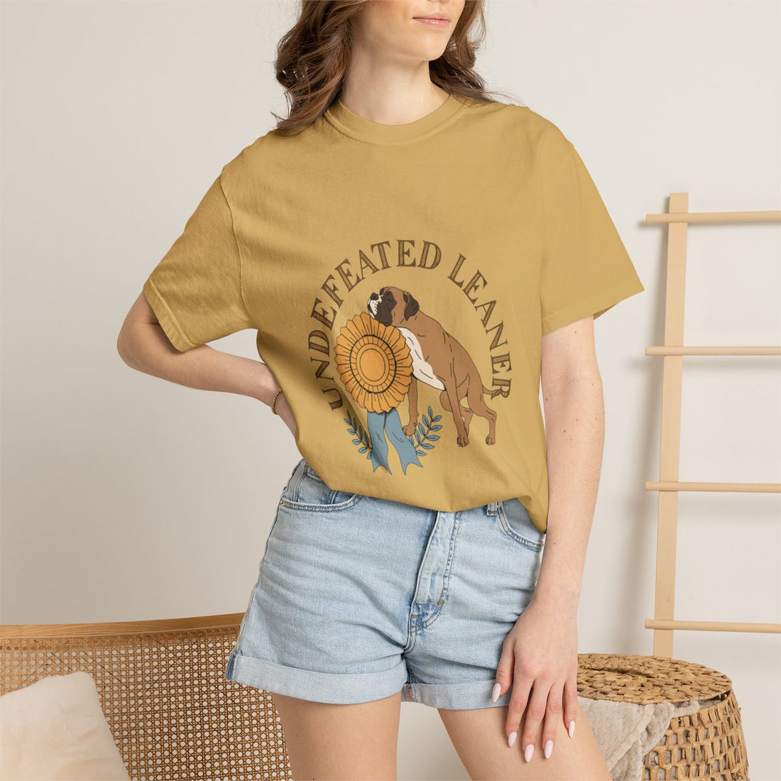 Mustard — Lifestyle | Boxer 'Undefeated Leaner' Garment-Dyed Tee