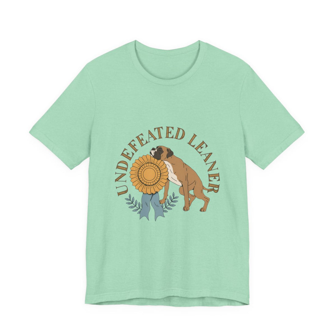 Heather Mint — Front | Boxer 'Undefeated Leaner' Tee