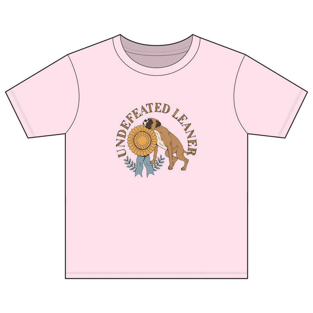 Light Pink — Front | Boxer 'Undefeated Leaner' Youth Tee