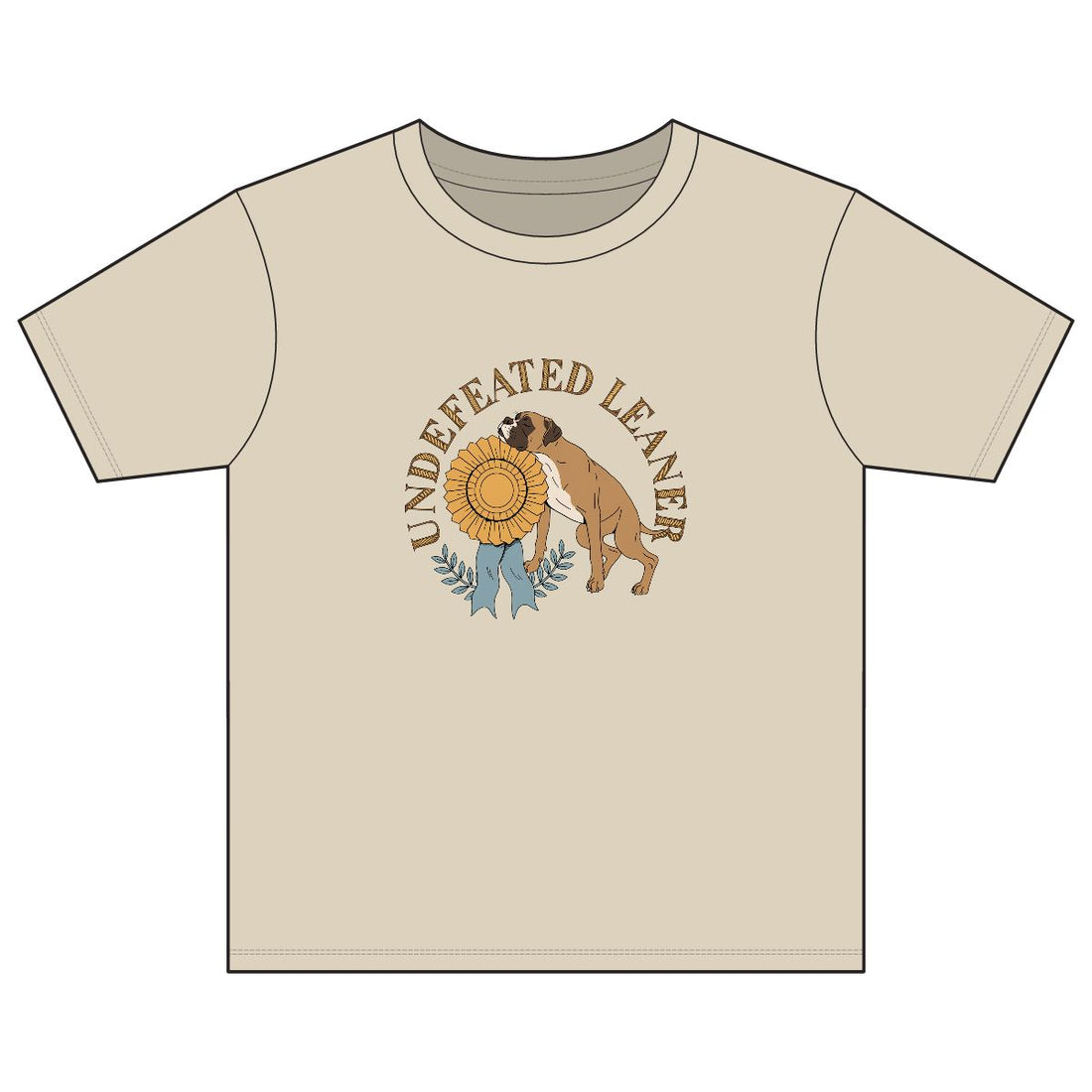 Sand — Front | Boxer 'Undefeated Leaner' Youth Tee