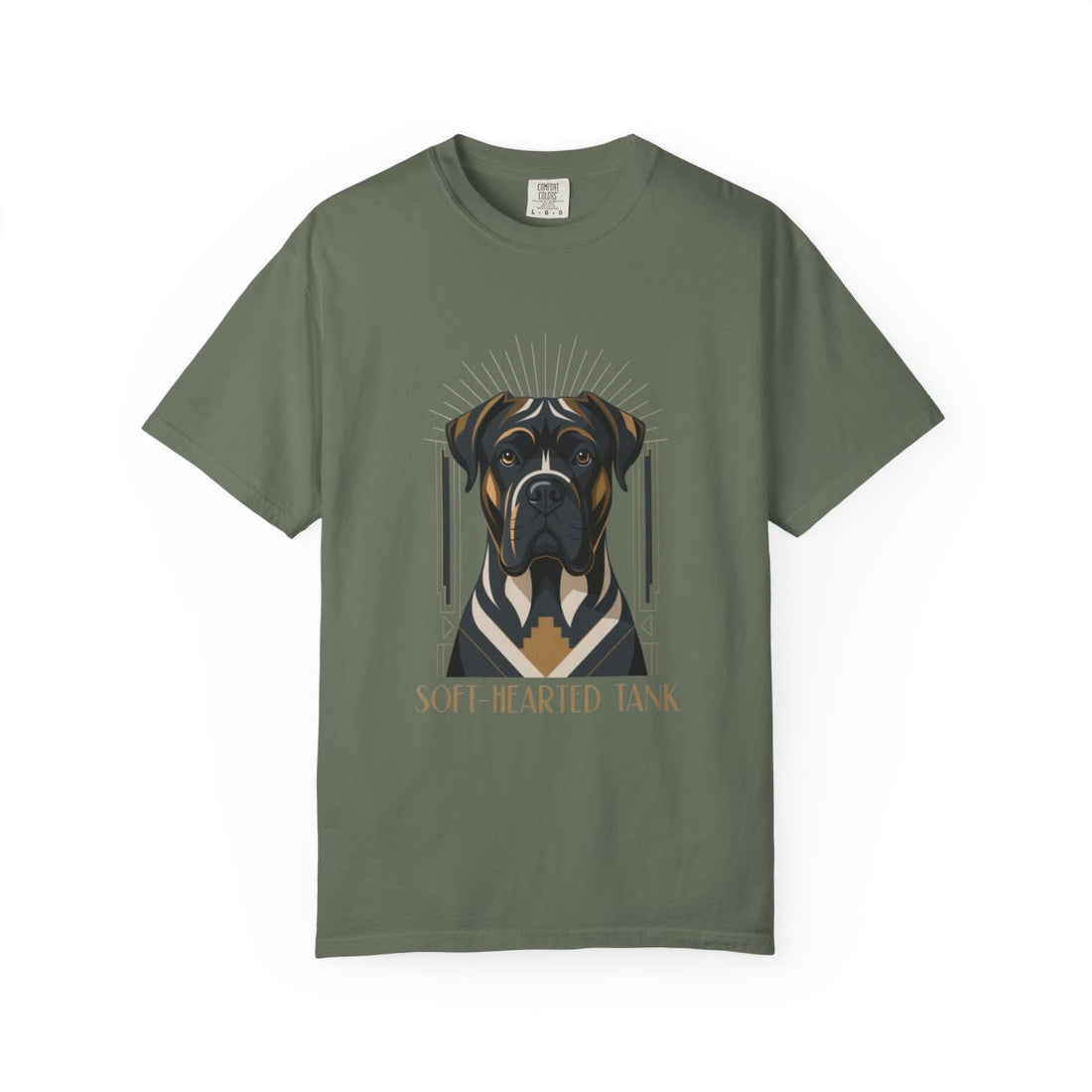 Moss — Front | Cane Corso 'Soft-Hearted Tank' Garment-Dyed Tee