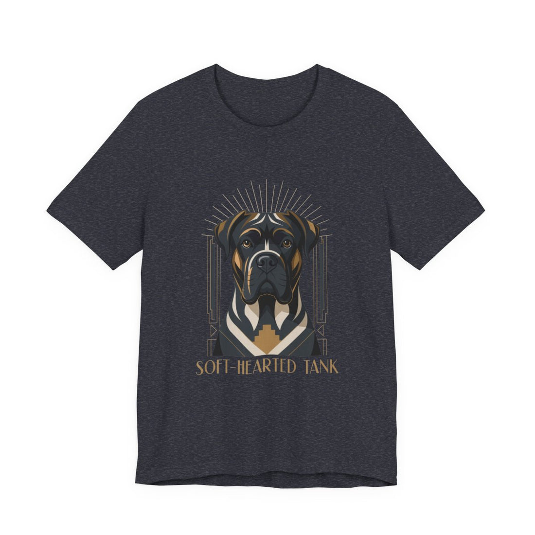 Heather Navy — Front | Cane Corso 'Soft-Hearted Tank' Tee