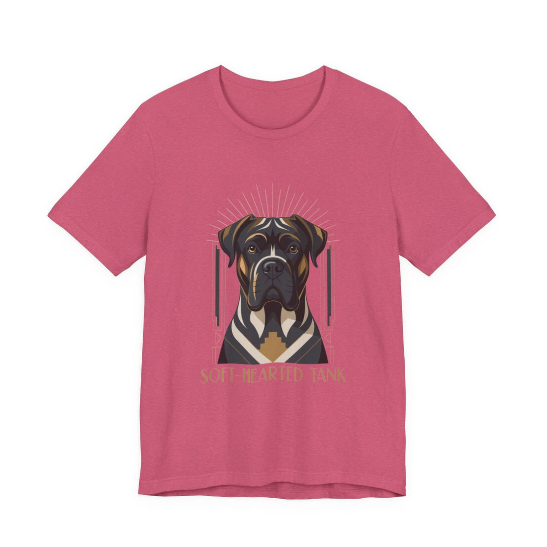Heather Raspberry — Front | Cane Corso 'Soft-Hearted Tank' Tee