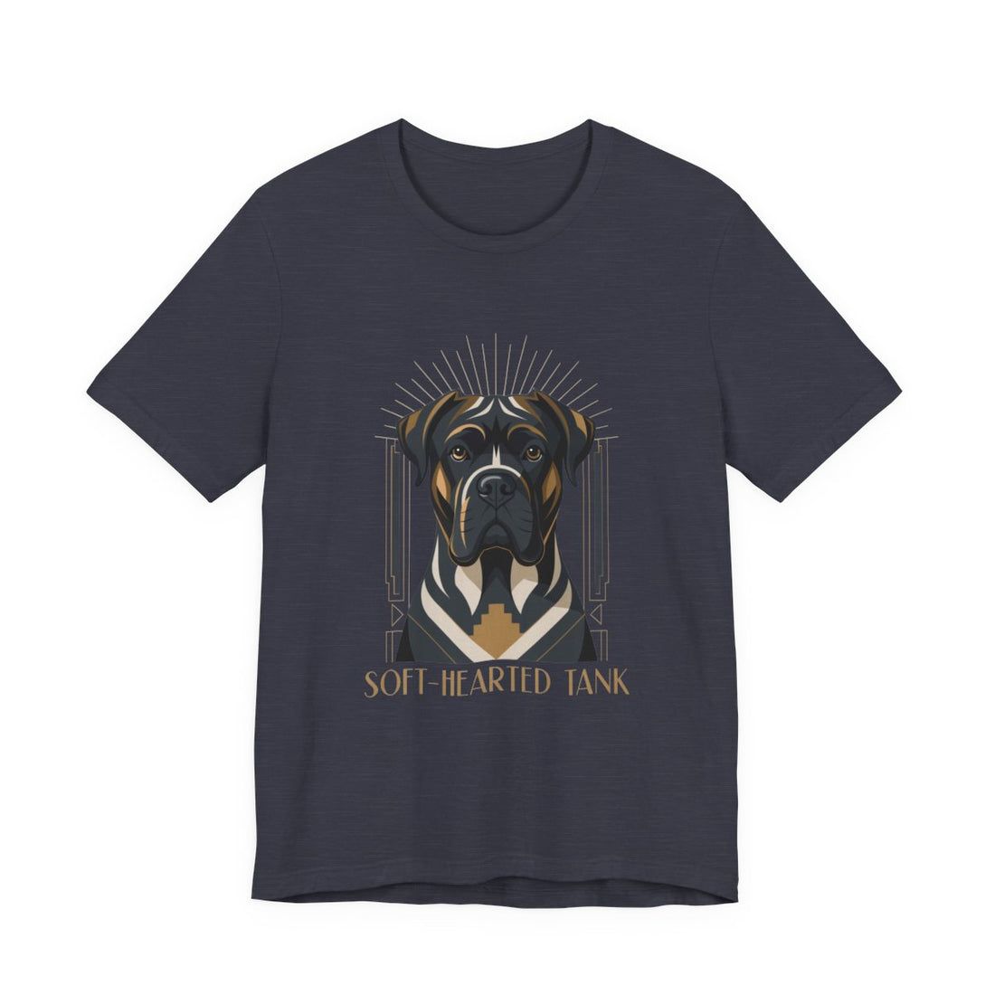 Heather Midnight Navy — Front | Cane Corso 'Soft-Hearted Tank' Tee