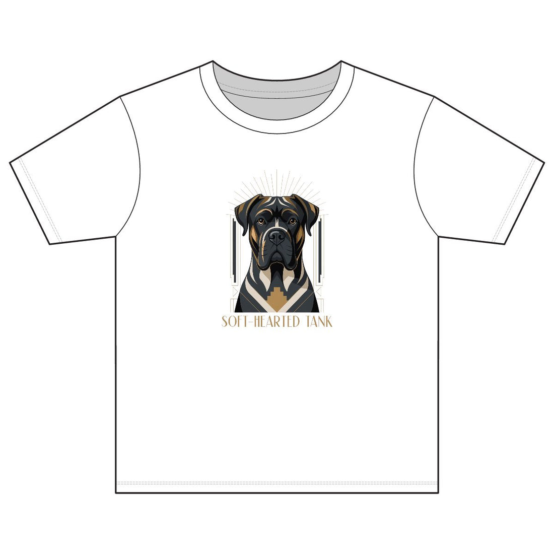 White — Front | Cane Corso 'Soft-Hearted Tank' Youth Tee
