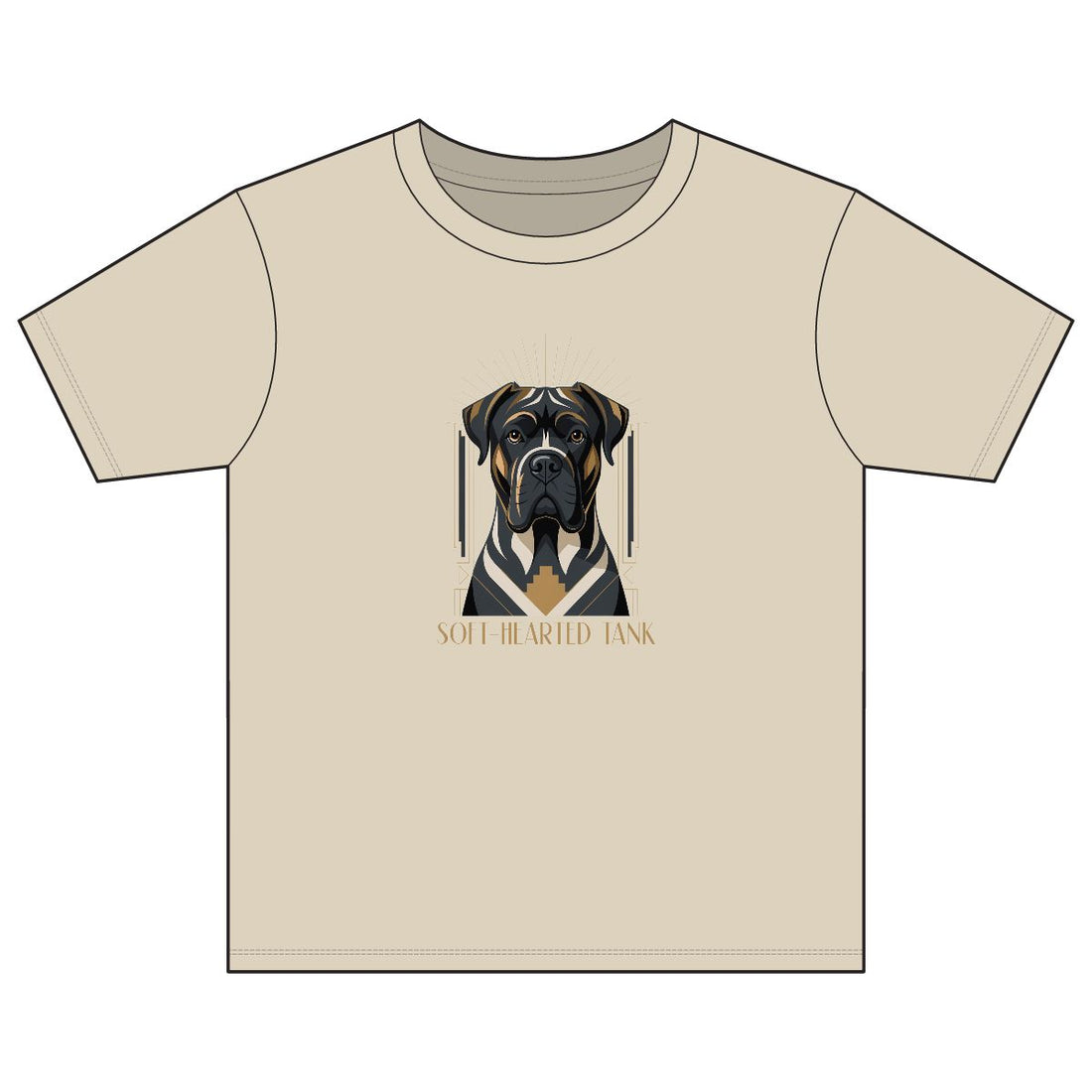 Sand — Front | Cane Corso 'Soft-Hearted Tank' Youth Tee
