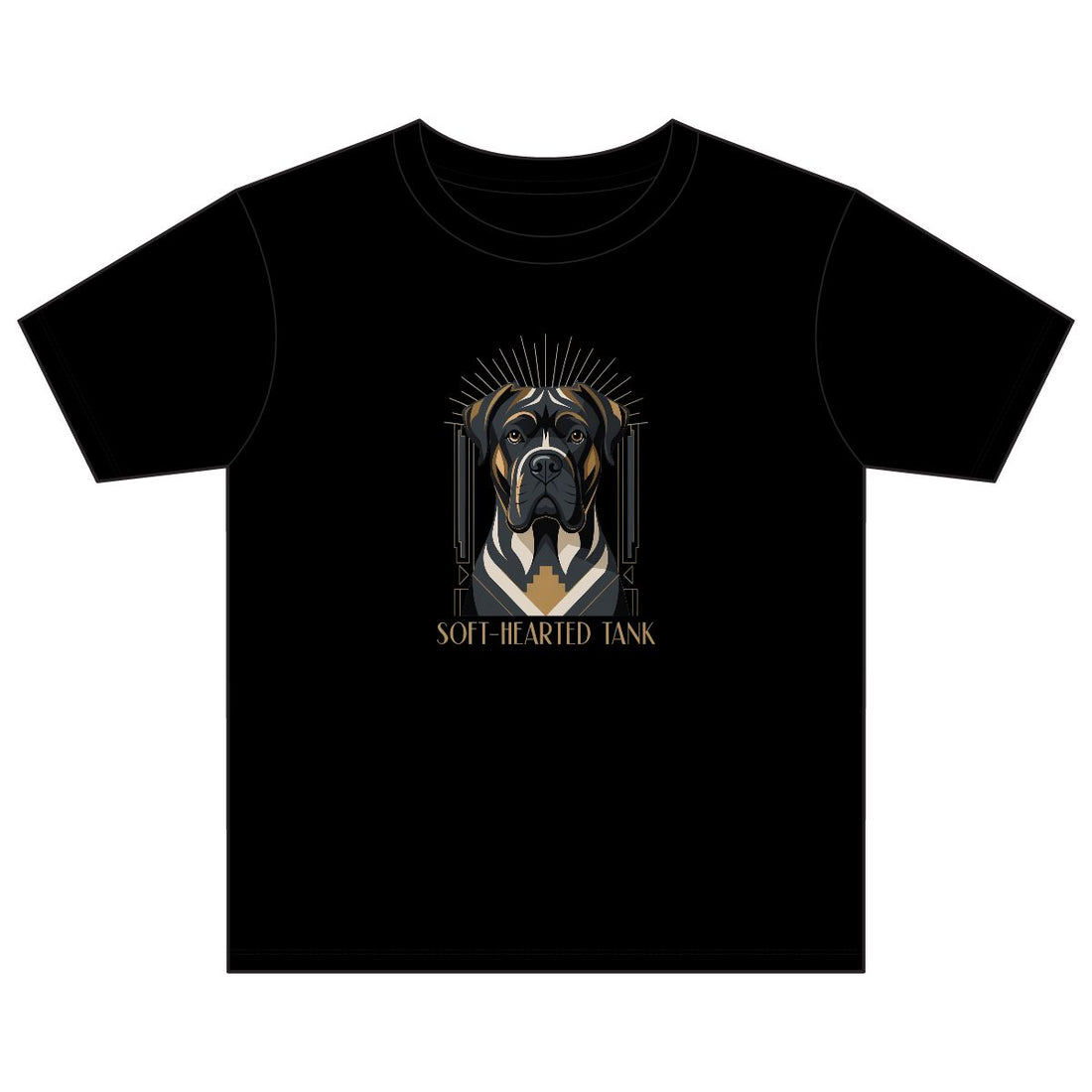 Black — Front | Cane Corso 'Soft-Hearted Tank' Youth Tee