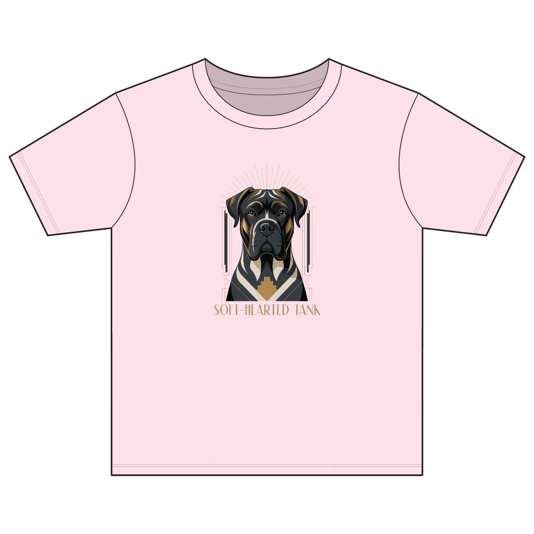 Light Pink — Front | Cane Corso 'Soft-Hearted Tank' Youth Tee