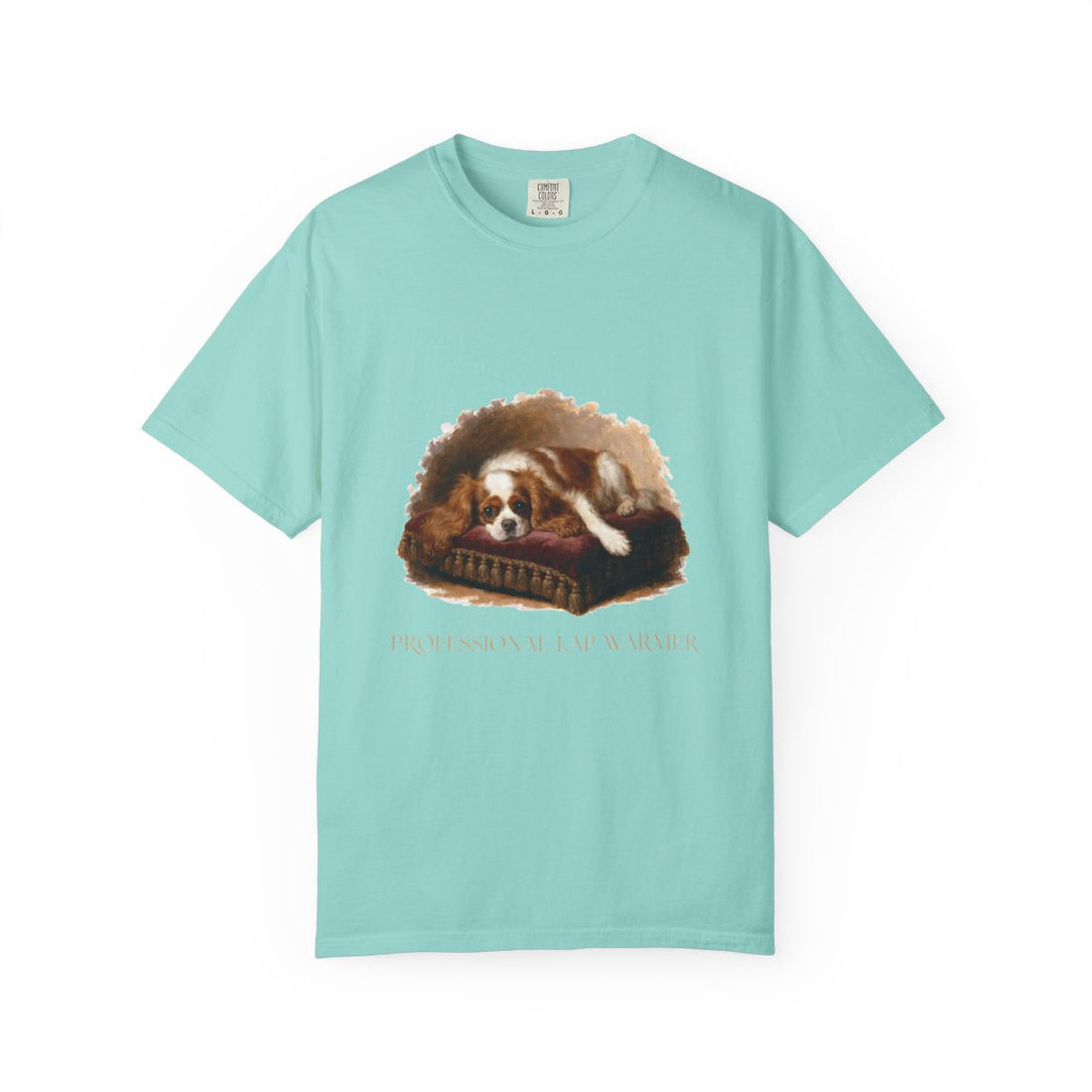 Chalky Mint — Front | Cavalier King Charles Spaniel 'Professional Lap Warmer' Garment-Dyed Tee
