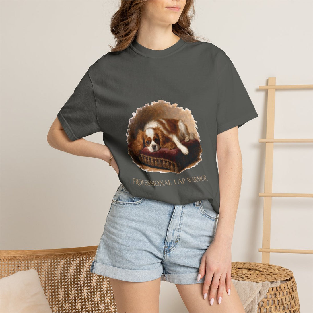 Pepper — Lifestyle | Cavalier King Charles Spaniel 'Professional Lap Warmer' Garment-Dyed Tee