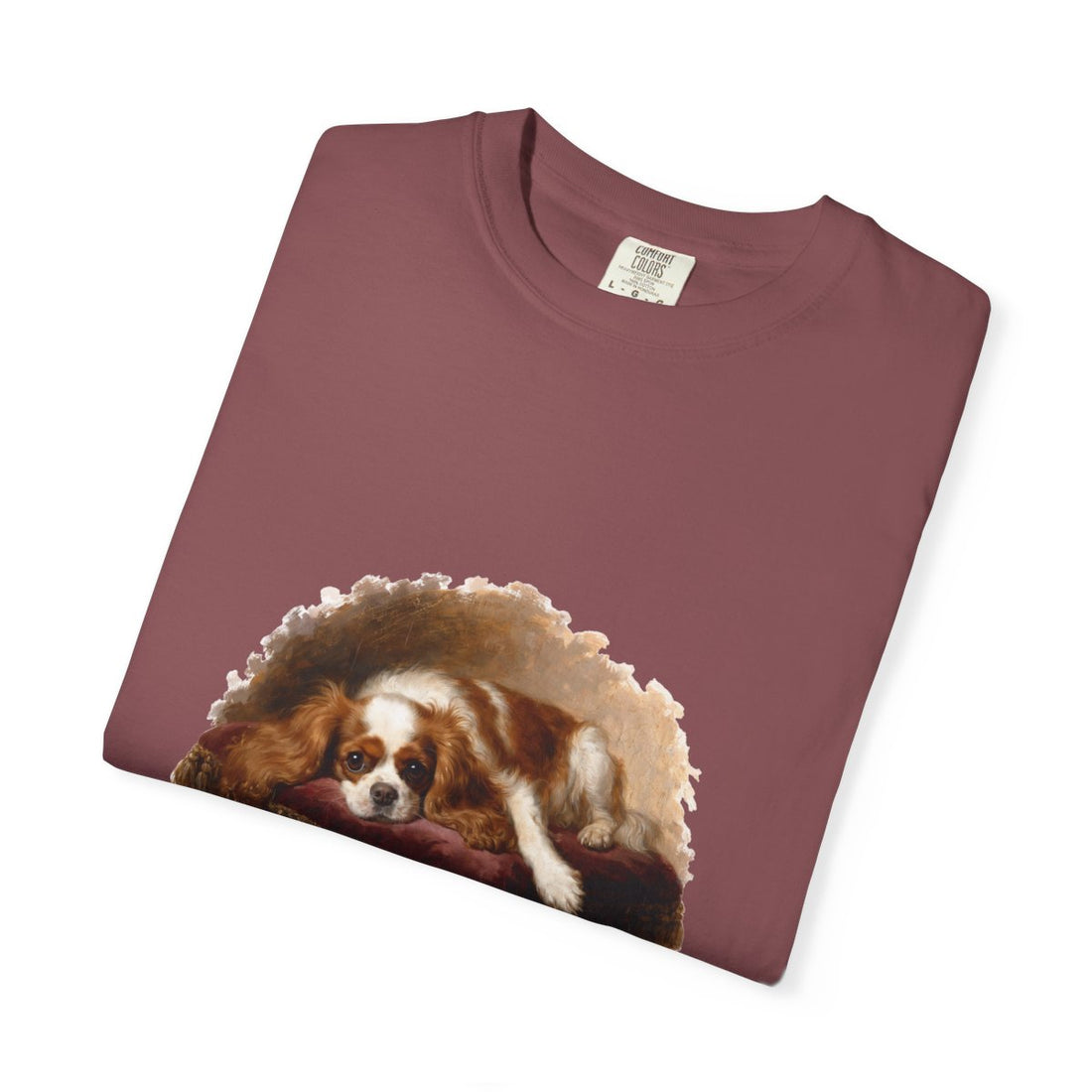 Brick — Folded | Cavalier King Charles Spaniel 'Professional Lap Warmer' Garment-Dyed Tee