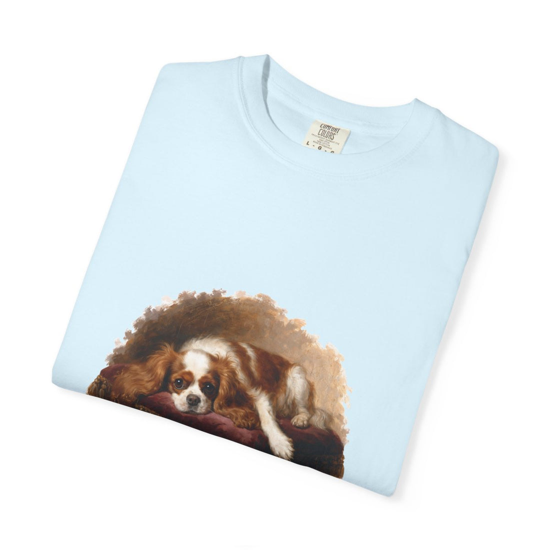 Chambray — Folded | Cavalier King Charles Spaniel 'Professional Lap Warmer' Garment-Dyed Tee