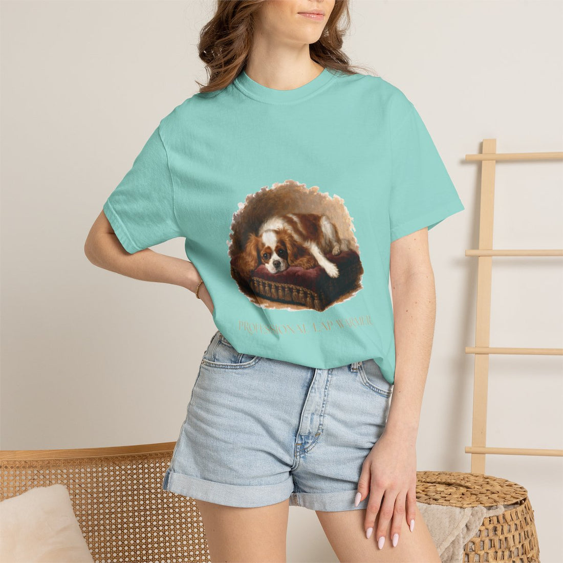 Chalky Mint — Lifestyle | Cavalier King Charles Spaniel 'Professional Lap Warmer' Garment-Dyed Tee