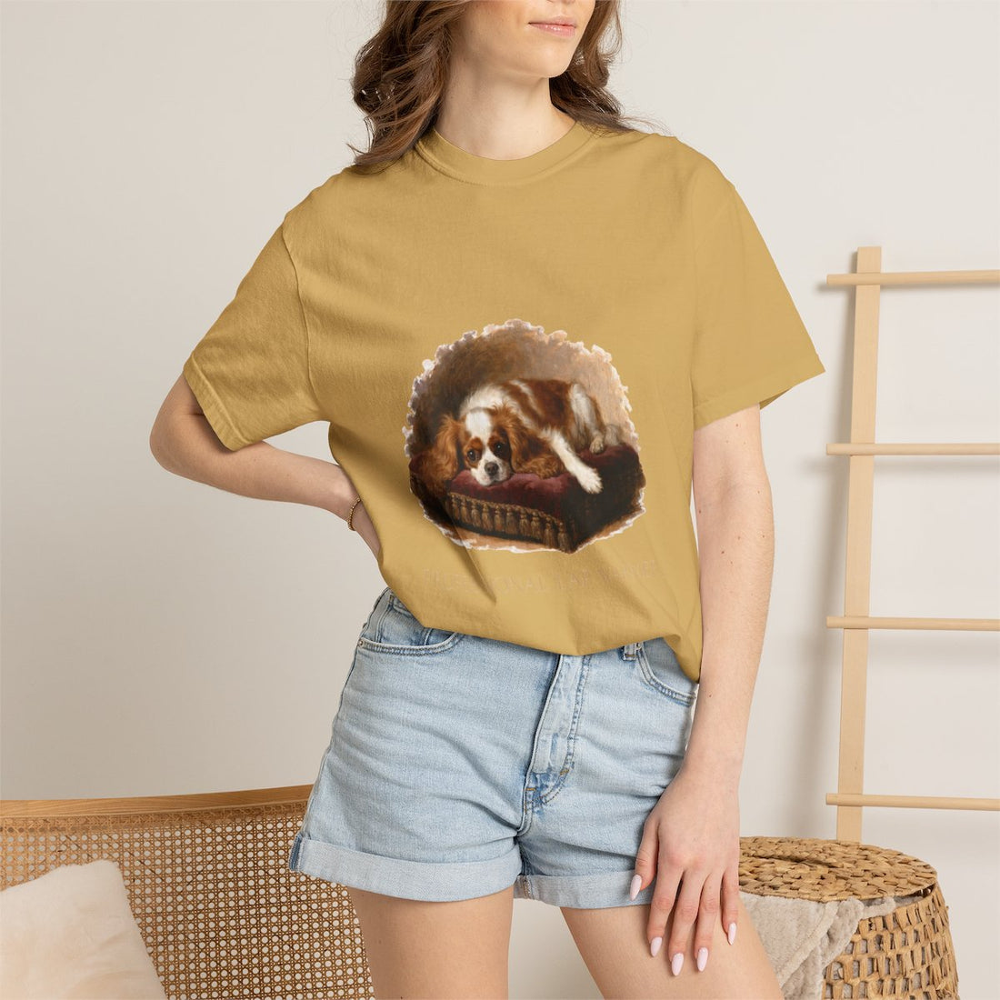 Mustard — Lifestyle | Cavalier King Charles Spaniel 'Professional Lap Warmer' Garment-Dyed Tee
