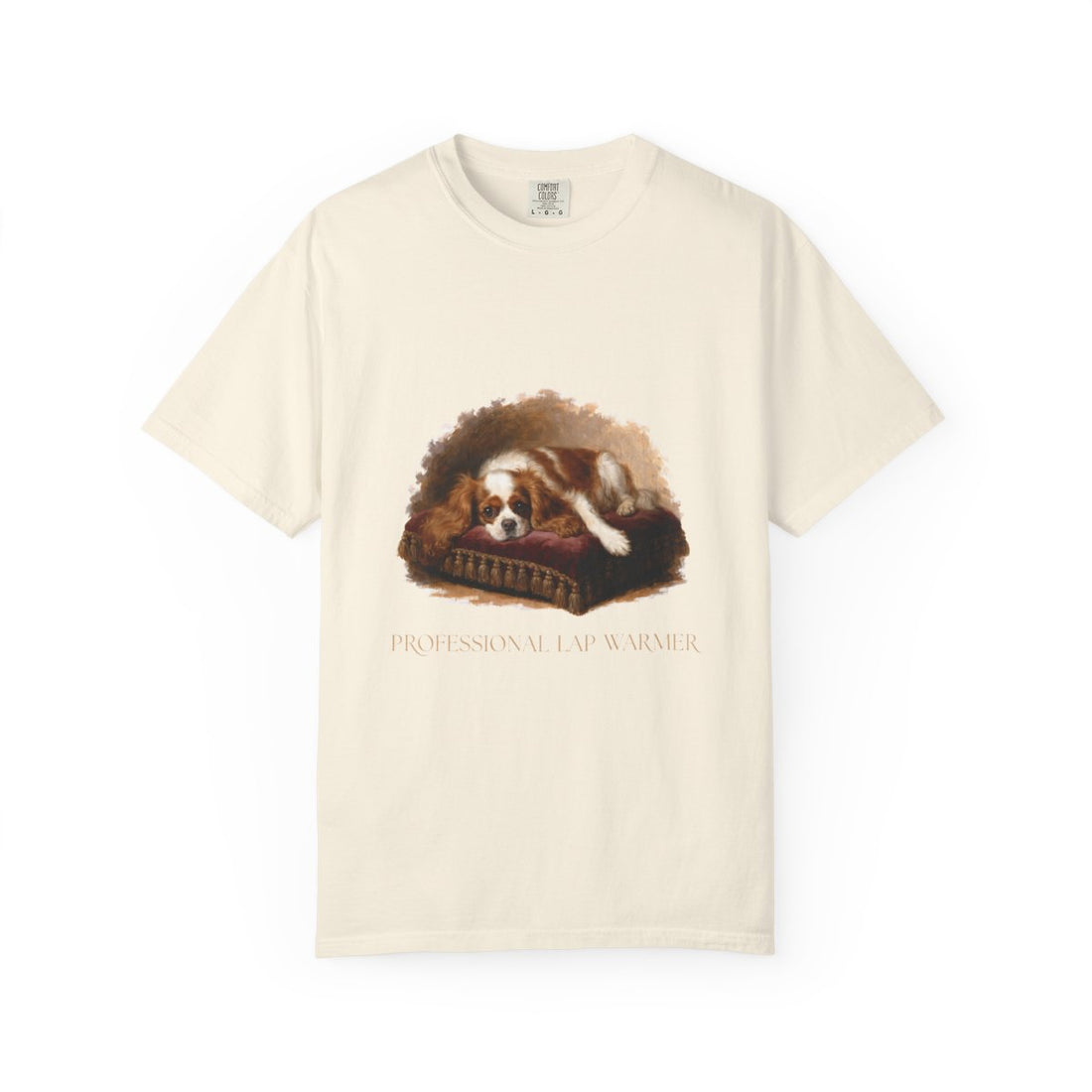 Ivory — Front | Cavalier King Charles Spaniel 'Professional Lap Warmer' Garment-Dyed Tee