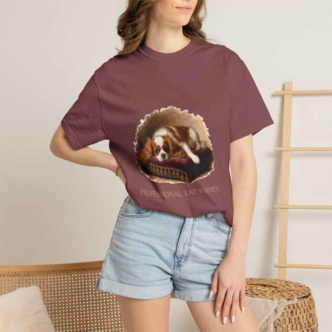 Brick — Lifestyle | Cavalier King Charles Spaniel 'Professional Lap Warmer' Garment-Dyed Tee