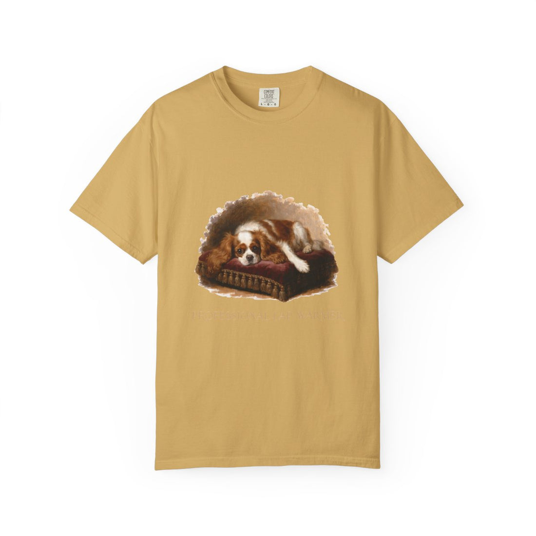 Mustard — Front | Cavalier King Charles Spaniel 'Professional Lap Warmer' Garment-Dyed Tee