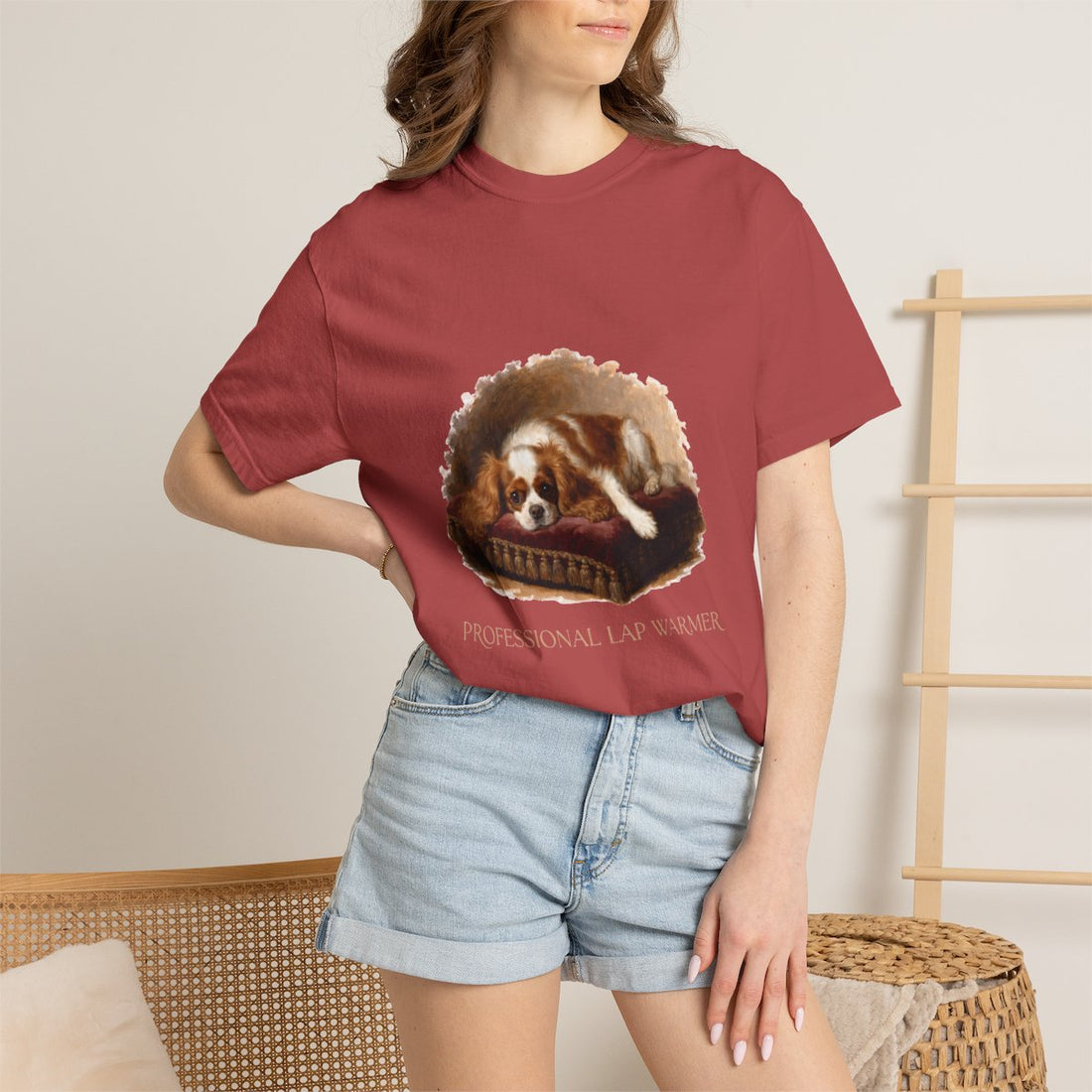 Crimson — Lifestyle | Cavalier King Charles Spaniel 'Professional Lap Warmer' Garment-Dyed Tee