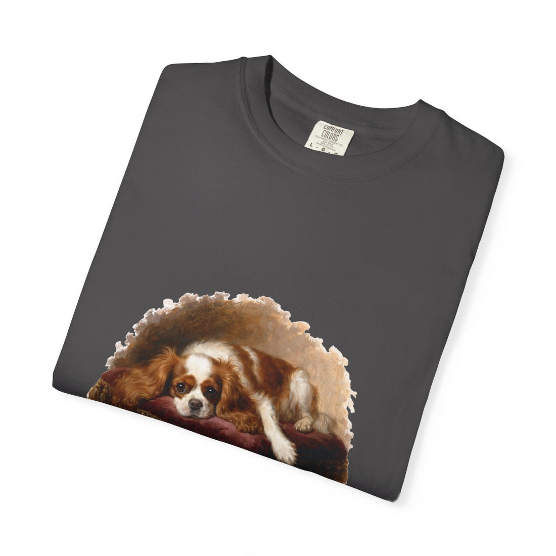 Graphite — Folded | Cavalier King Charles Spaniel 'Professional Lap Warmer' Garment-Dyed Tee