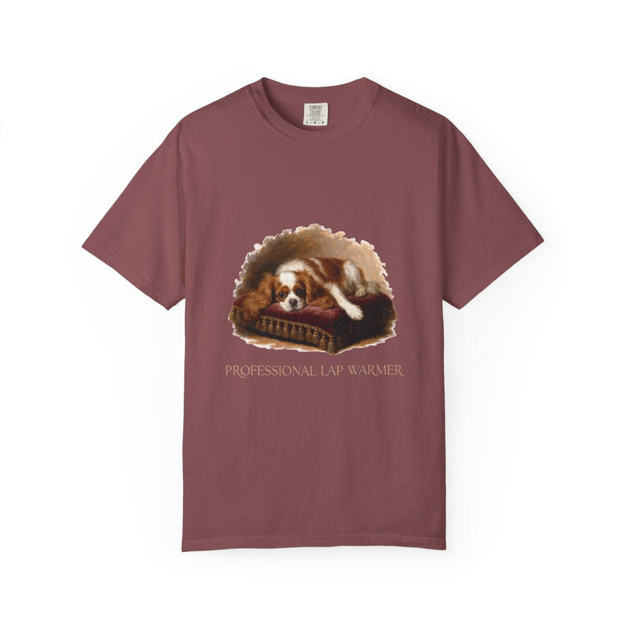 Cavalier King Charles Spaniel 'Professional Lap Warmer' Garment-Dyed Tee