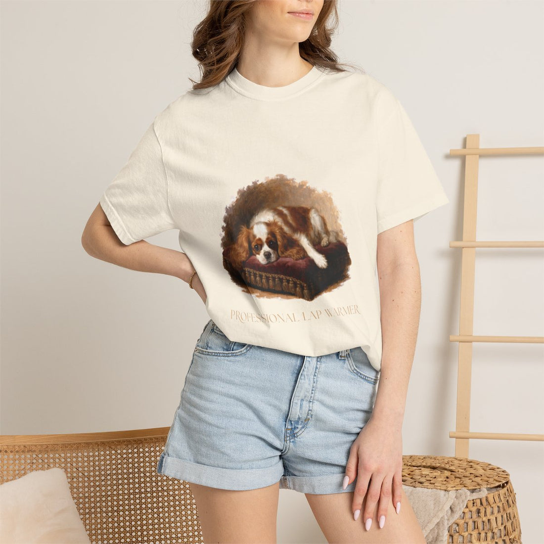 Ivory — Lifestyle | Cavalier King Charles Spaniel 'Professional Lap Warmer' Garment-Dyed Tee