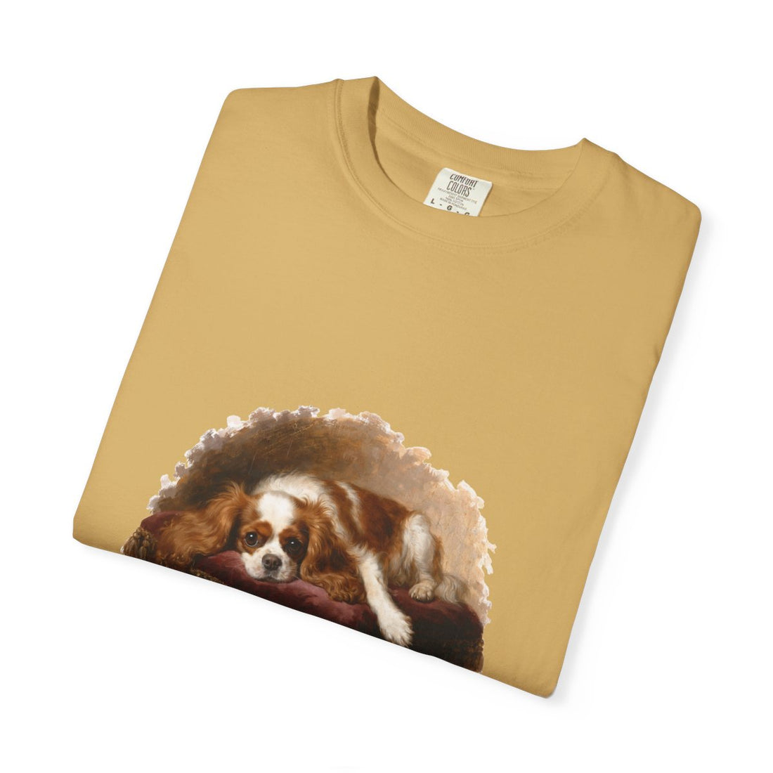 Mustard — Folded | Cavalier King Charles Spaniel 'Professional Lap Warmer' Garment-Dyed Tee