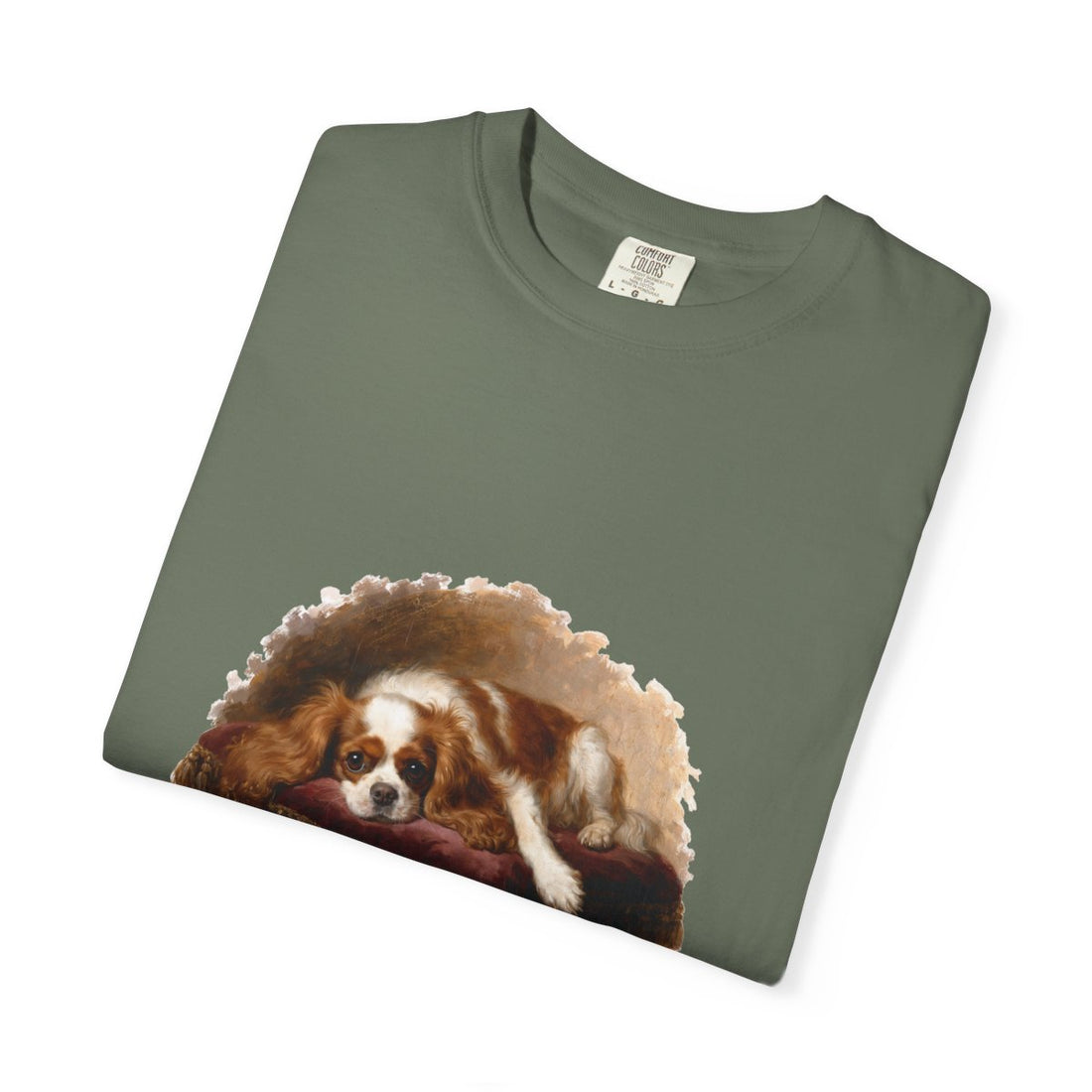 Moss — Folded | Cavalier King Charles Spaniel 'Professional Lap Warmer' Garment-Dyed Tee