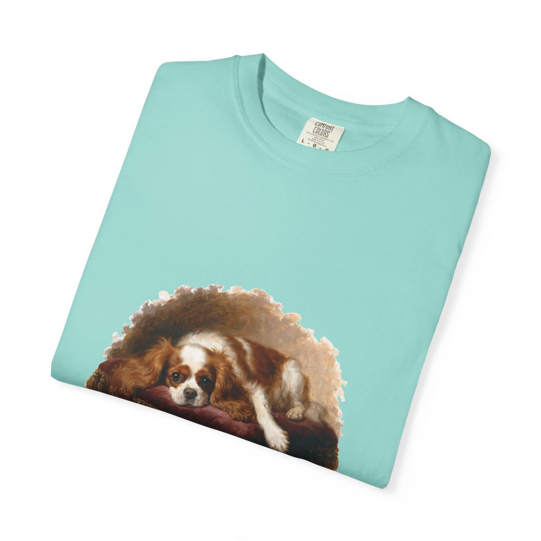 Chalky Mint — Folded | Cavalier King Charles Spaniel 'Professional Lap Warmer' Garment-Dyed Tee